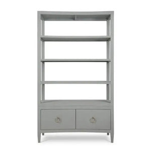 Westminster Concave Shelving Unit Linen Wrapped In Pale Blue-Blue Hand Home