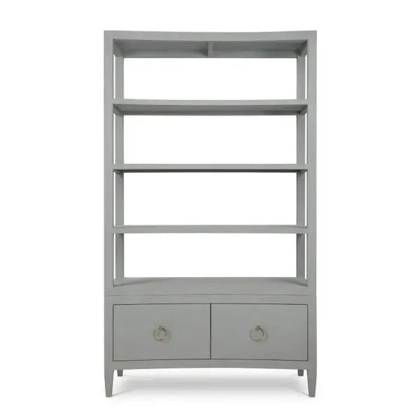 Westminster Concave Shelving Unit Linen Wrapped In Pale Blue-Blue Hand Home