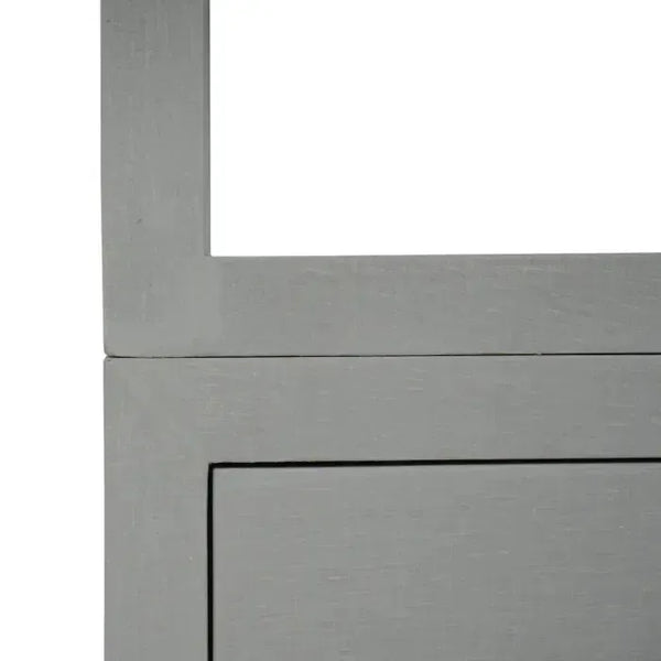 Westminster Concave Shelving Unit Linen Wrapped In Pale Blue-Blue Hand Home
