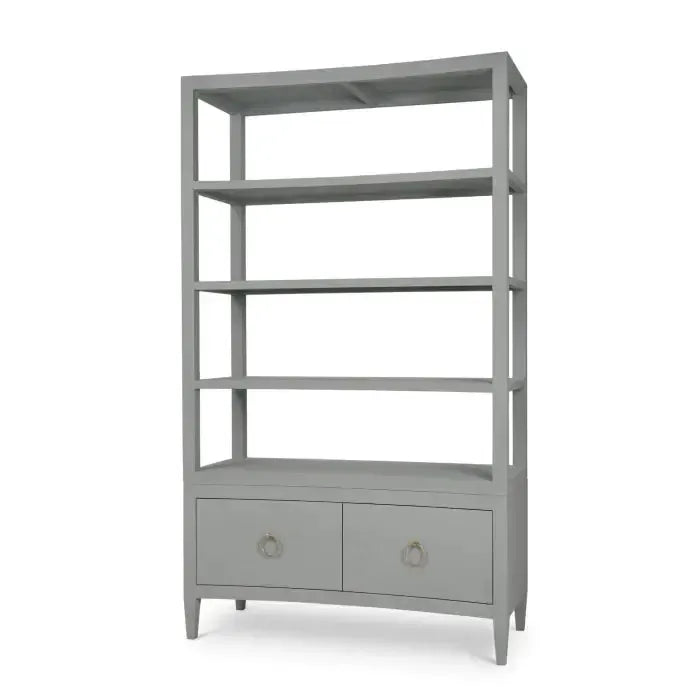 Westminster Concave Shelving Unit Linen Wrapped In Pale Blue-Blue Hand Home