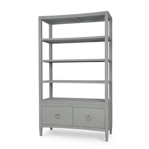 Westminster Concave Shelving Unit Linen Wrapped In Pale Blue-Blue Hand Home