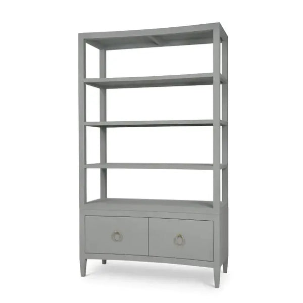 Westminster Concave Shelving Unit Linen Wrapped In Pale Blue-Blue Hand Home