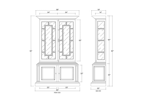 Bruges Display Cabinet-Blue Hand Home