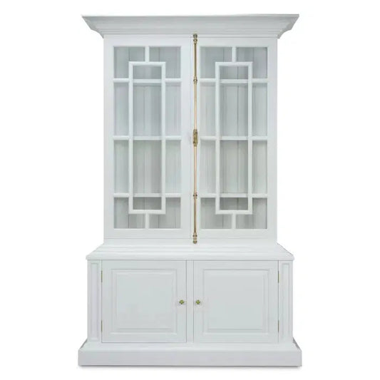 Bruges Display Cabinet in True White-Blue Hand Home