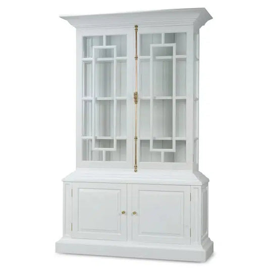 Bruges Display Cabinet in True White-Blue Hand Home