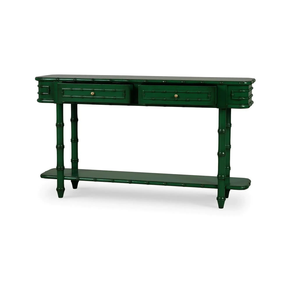 Hurlingham Console Table In Jade Green-Blue Hand Home