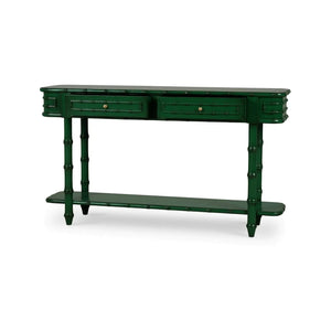 Hurlingham Console Table In Jade Green-Blue Hand Home