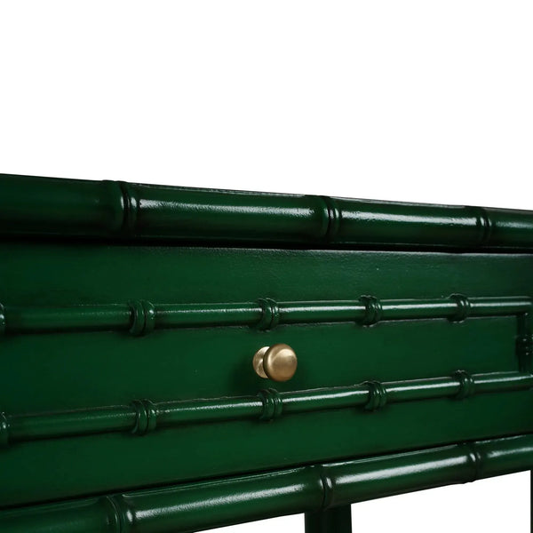 Hurlingham Console Table In Jade Green-Blue Hand Home