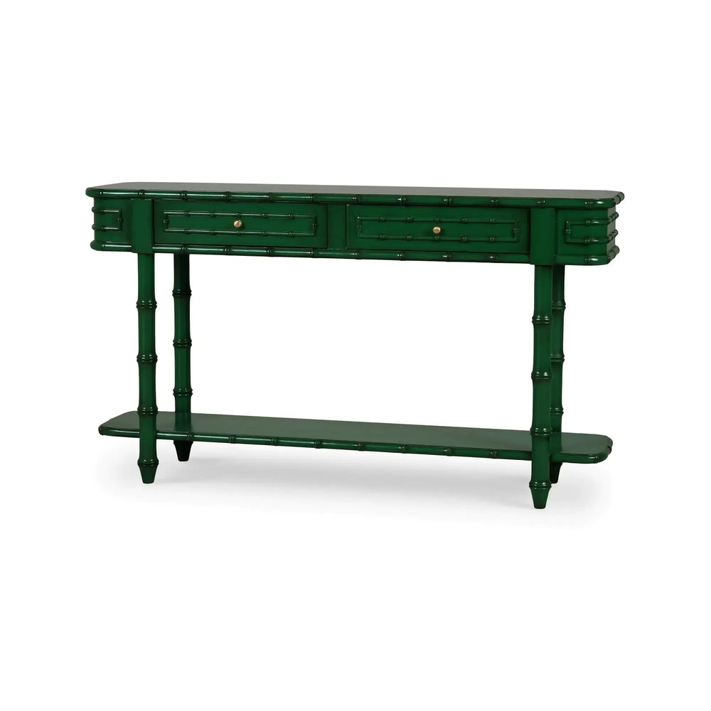 Hurlingham Console Table In Jade Green-Blue Hand Home