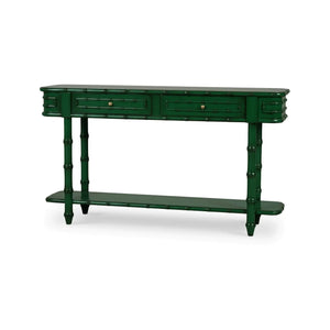 Hurlingham Console Table In Jade Green-Blue Hand Home