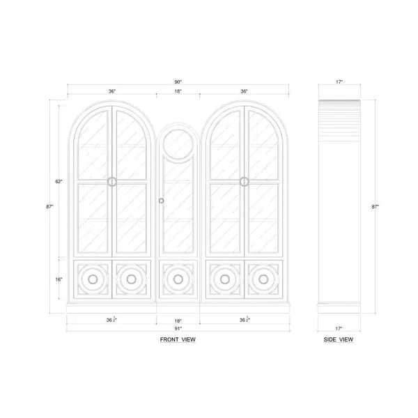 Pavilion Display Cabinet-Blue Hand Home