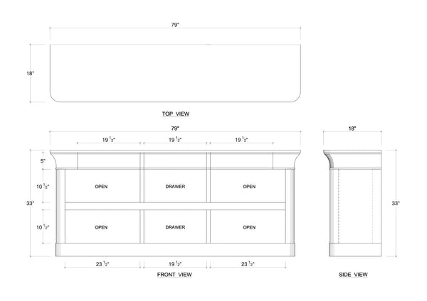 Sandhurst Larger Console In Fruitwood-Blue Hand Home