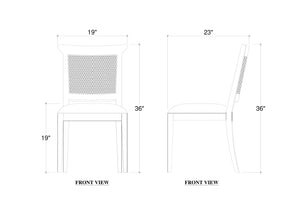 Gustavian Dining Chair W/ Rattan Back In Grey Charleston W/ Boucle Sand Performance Fabric-Blue Hand Home