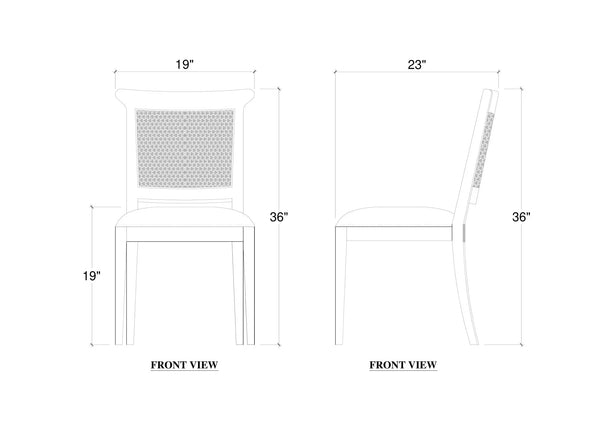 Gustavian Dining Chair W/ Rattan Back In Grey Charleston W/ Boucle Sand Performance Fabric-Blue Hand Home