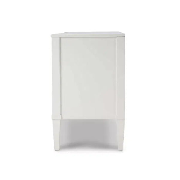 Bow 3 Drawer Chest in Architectural White-Blue Hand Home