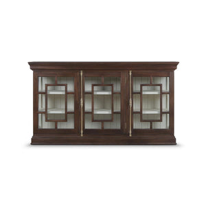 Bruges 3 Door Credenza in Walnut w/ Putty Interior-Blue Hand Home