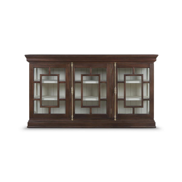 Bruges 3 Door Credenza in Walnut w/ Putty Interior-Blue Hand Home
