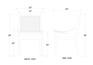 Oslo Dining Chair w/ Upholstered Back-Blue Hand Home