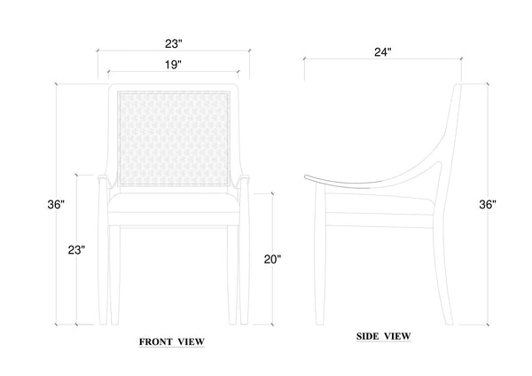 Oslo Dining Chair w/ Upholstered Back-Blue Hand Home