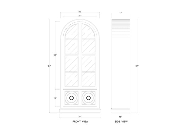 2 Door Pavilion Display Cabinet-Blue Hand Home