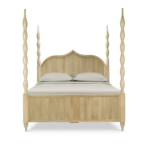Brighton Wooden Back Bed Queen In Fruitwood-Blue Hand Home