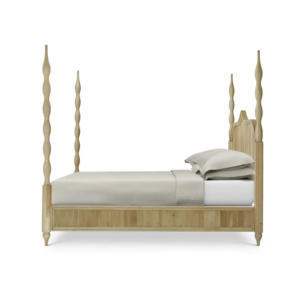 Brighton Wooden Back Bed Queen In Fruitwood-Blue Hand Home