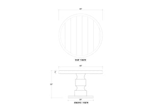Beatnik Round Dining Table 48"-Blue Hand Home