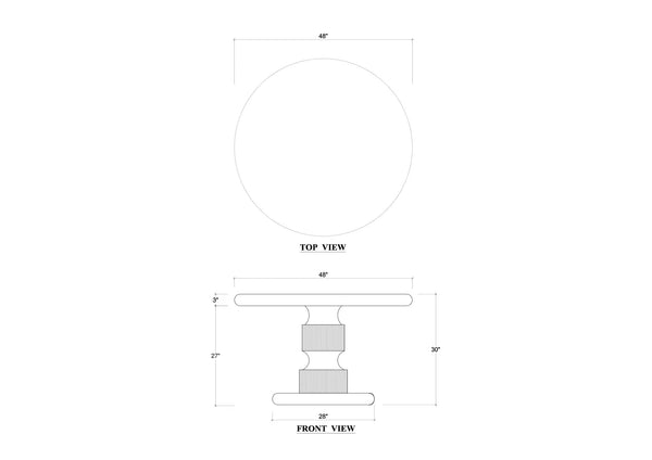 Bilbao Round Dining Table 48"-Blue Hand Home