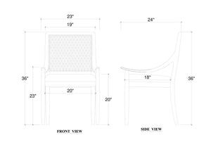 Oslo Dining Chair w/ Rattan Back-Blue Hand Home