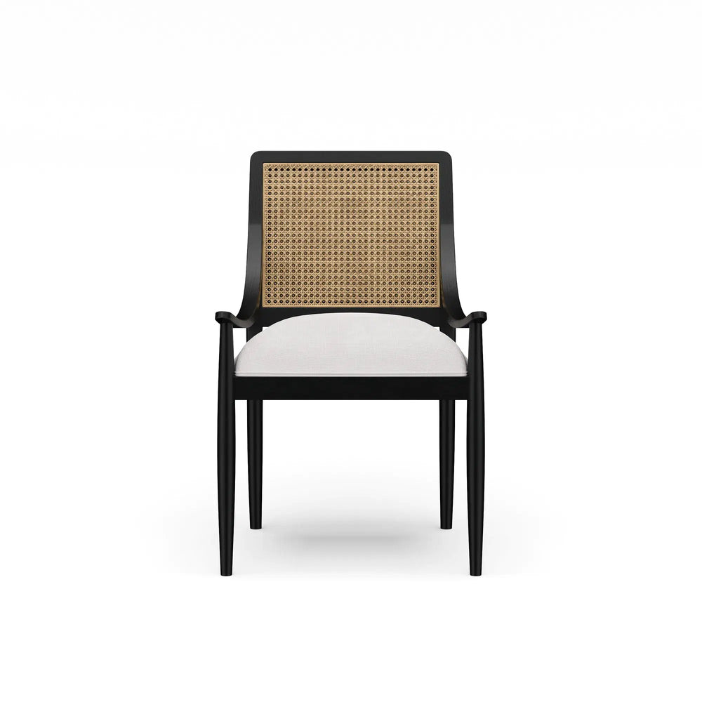 Oslo Dining Chair w/ Rattan Back-Blue Hand Home