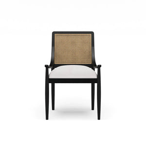 Oslo Dining Chair w/ Rattan Back-Blue Hand Home
