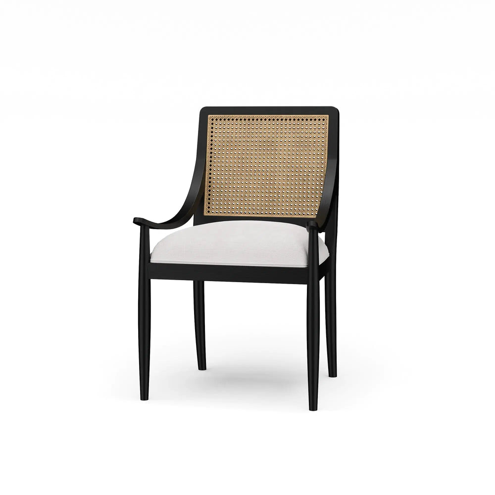 Oslo Dining Chair w/ Rattan Back-Blue Hand Home