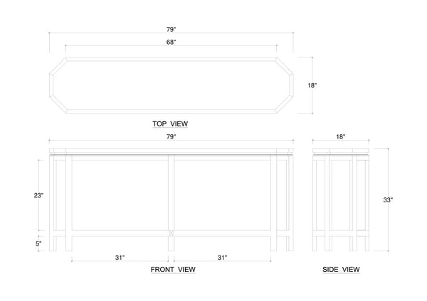 Tribeca Console Table-Blue Hand Home