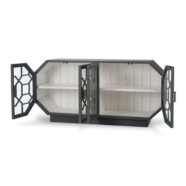 Hampton Sideboard w/ Glass Doors-Blue Hand Home