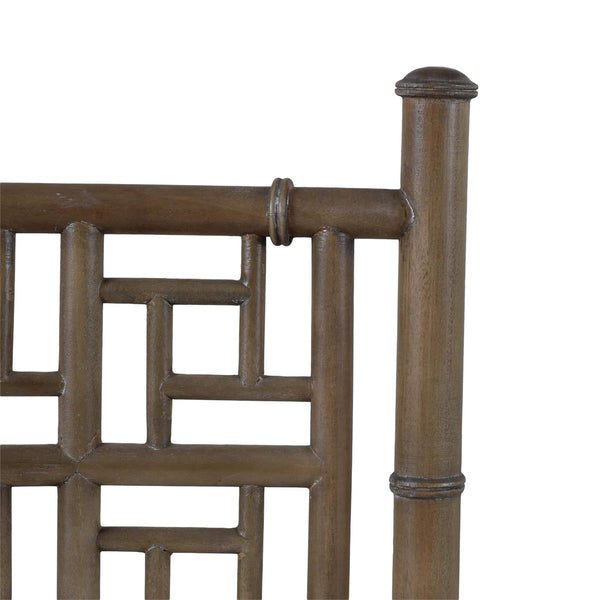 Grosvenor Dining Chair in Straw Wash w/ Thames Natural Performance Fabric-Blue Hand Home