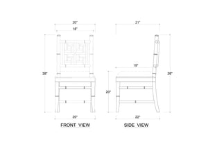 Grosvenor Dining Chair In True White W/ Arctic White Performance Fabric-Blue Hand Home