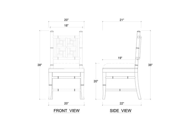 Grosvenor Dining Chair In True White W/ Arctic White Performance Fabric-Blue Hand Home