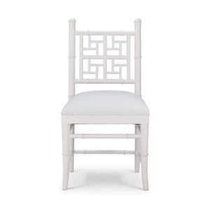 Grosvenor Dining Chair In True White W/ Arctic White Performance Fabric-Blue Hand Home