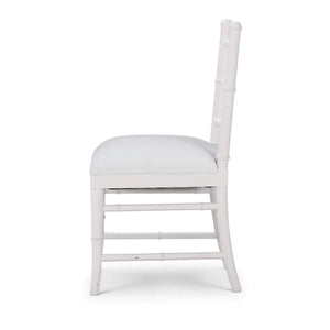 Grosvenor Dining Chair In True White W/ Arctic White Performance Fabric-Blue Hand Home