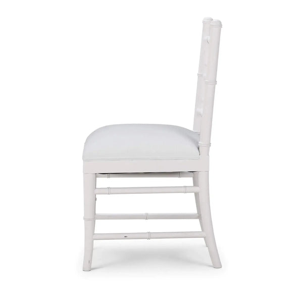 Grosvenor Dining Chair In True White W/ Arctic White Performance Fabric-Blue Hand Home