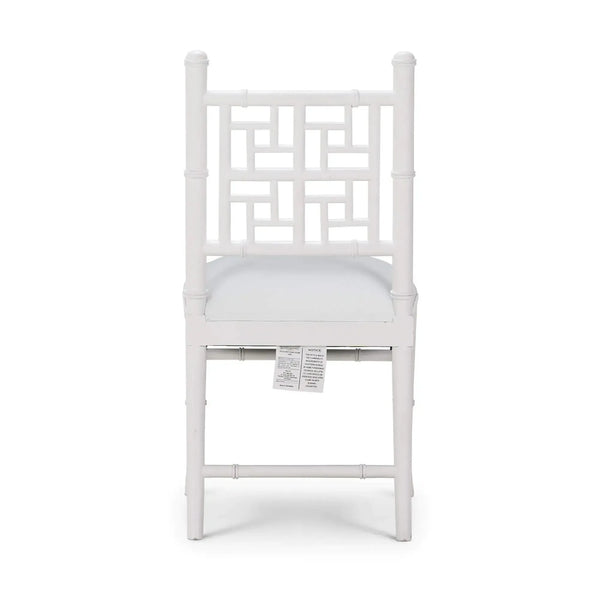 Grosvenor Dining Chair In True White W/ Arctic White Performance Fabric-Blue Hand Home
