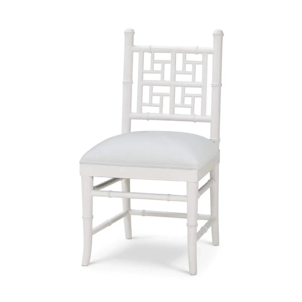 Grosvenor Dining Chair In True White W/ Arctic White Performance Fabric-Blue Hand Home