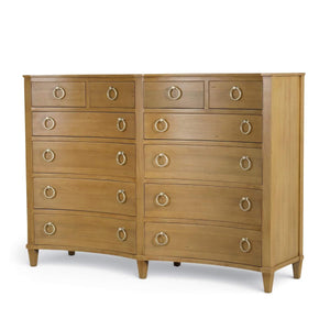 Bow 12 Drawer Dresser in Antique French Oak-Blue Hand Home