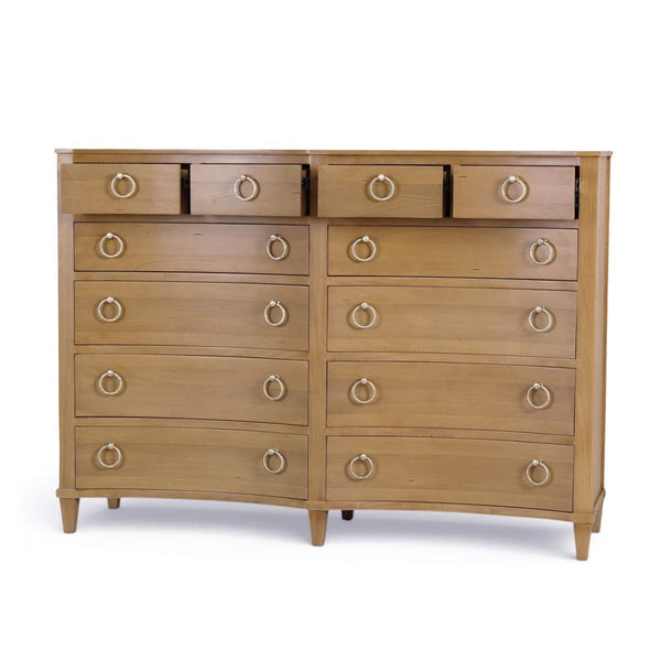 Bow 12 Drawer Dresser in Antique French Oak-Blue Hand Home