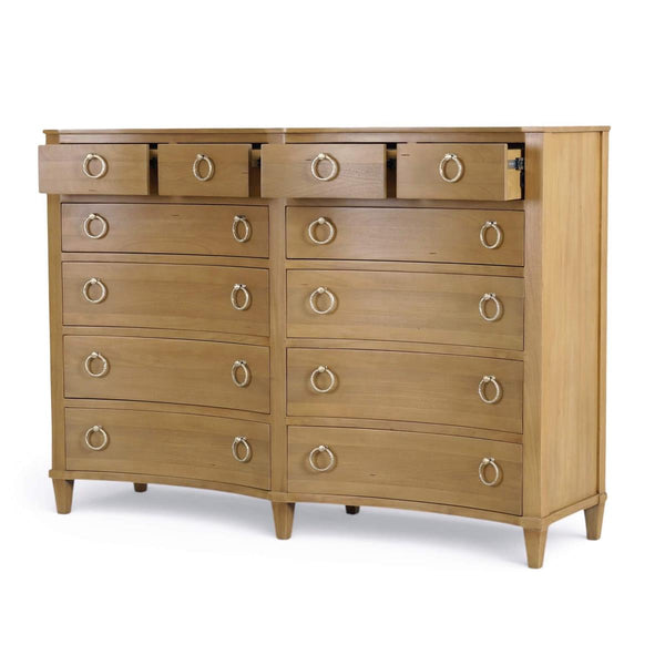 Bow 12 Drawer Dresser in Antique French Oak-Blue Hand Home