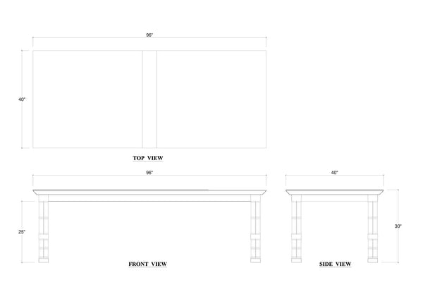 Farringdon Rectangular Dining Table 96''-Blue Hand Home