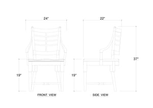 Lutyens Dining Chair W/ Arm-Blue Hand Home