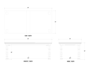 Farringdon Rectangular Dining Table 84''-Blue Hand Home