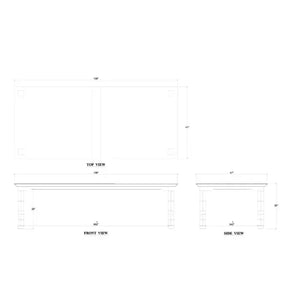 Farringdon Rectangular Dining Table 108''-Blue Hand Home