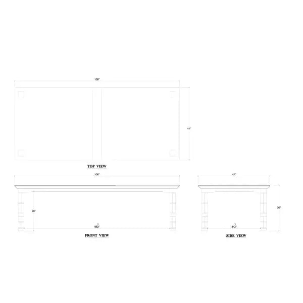 Farringdon Rectangular Dining Table 108''-Blue Hand Home